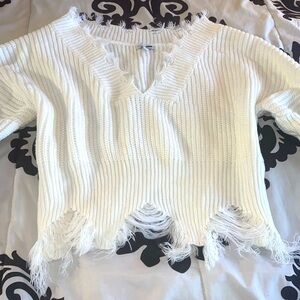 Distressed sweater